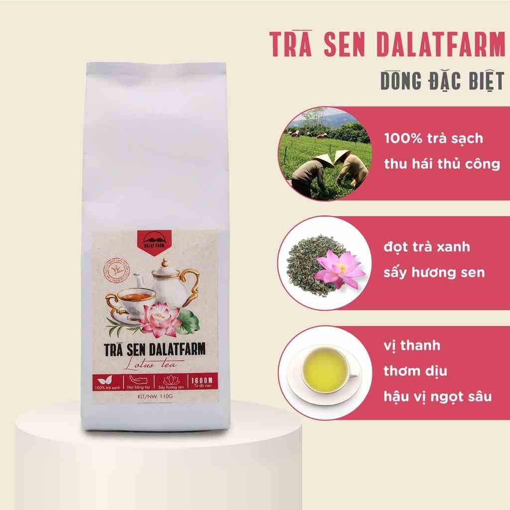 Trà Sen (Lotus Tea) Dalat Farm - Túi thiếc 110Gr