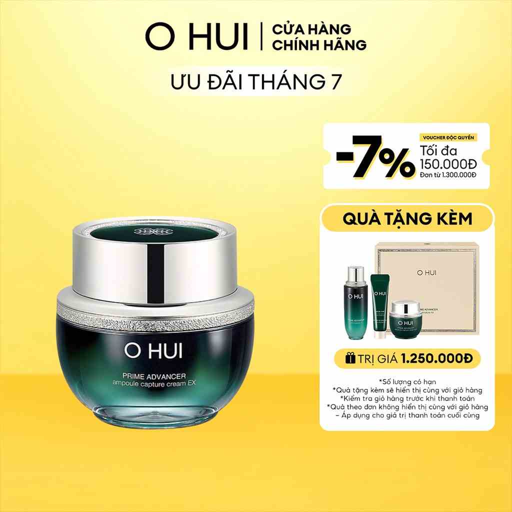 [Bản nâng cấp] Kem dưỡng chống lão hoá, củng cố tầng cốt lõi OHUI Prime Advancer Ampoule Capture Cream EX 50ml