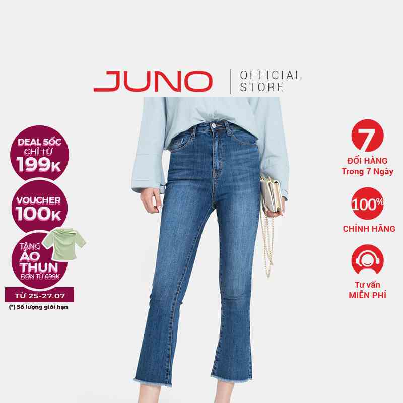 Quần Jean Nữ Thời Trang JUNO Kiểu Ống Loe JNQDA005