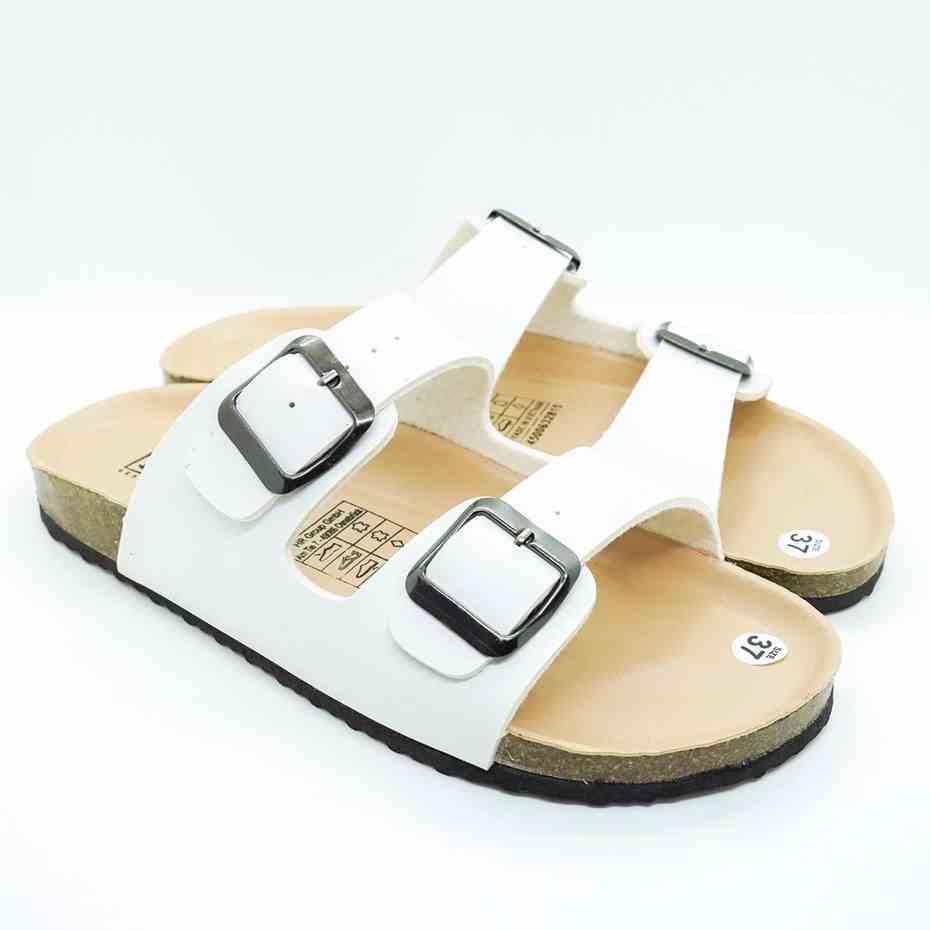 [Lót PU Chống Nước] PUK01 - Dép Đế Trấu Birken BIOLINE Official Quai Da Pu Thiết Kế Unisex Nam Nữ Hai Quai Ngang