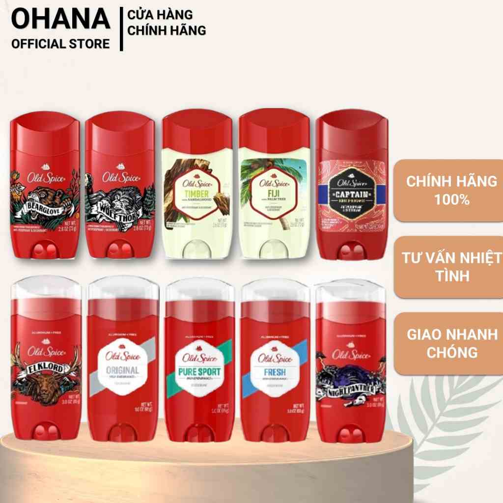 Lăn khử mùi, ngăn tiết mồ hôi Old Spice USA (73g/85g)