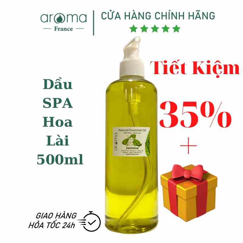 [Mã BMLTB200 giảm đến 100K đơn 499K] Dầu Massage Body Aroma Thiên Nhiên 500mL Hoa Lài Body Oil spa