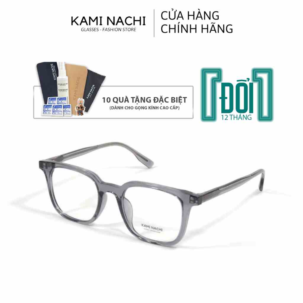 Gọng kính Acetate dáng vuông, có tròng chống Ánh Sáng Xanh KAMI NACHI phong cách hiện đại ĐA