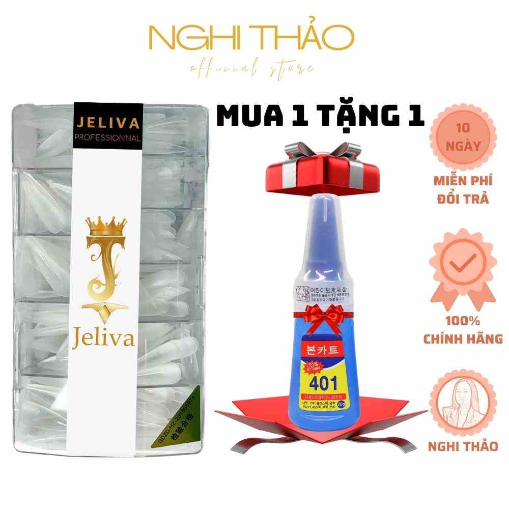 Móng úp tay nhám JELIVA A hộp 500 móng NGHI THẢO