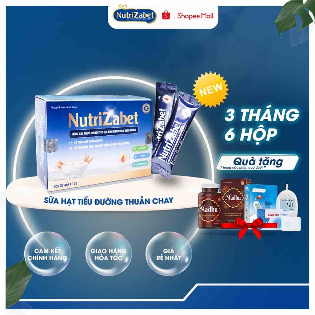 [Mã BMLTA35 giảm đến 35K đơn 99K] Liệu Trình 3 Tháng 6 Hộp Sữa NutriZabet Chính Hãng