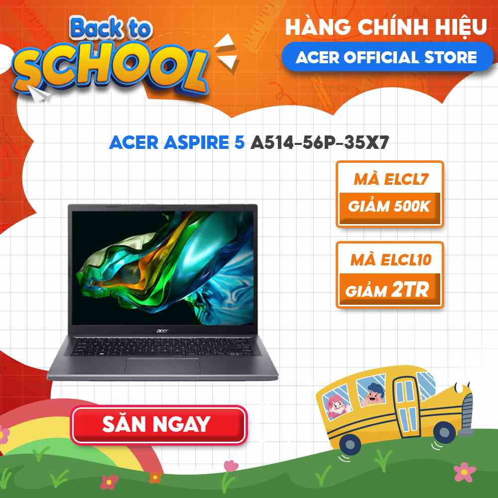 [Mã ELCL10 giảm 10% đơn 9TR] Laptop Acer Aspire 5 A514-56P-35X7 i3-1315U | 8GB | 512GB |Intel UHD Graphics | 14 WUXGA