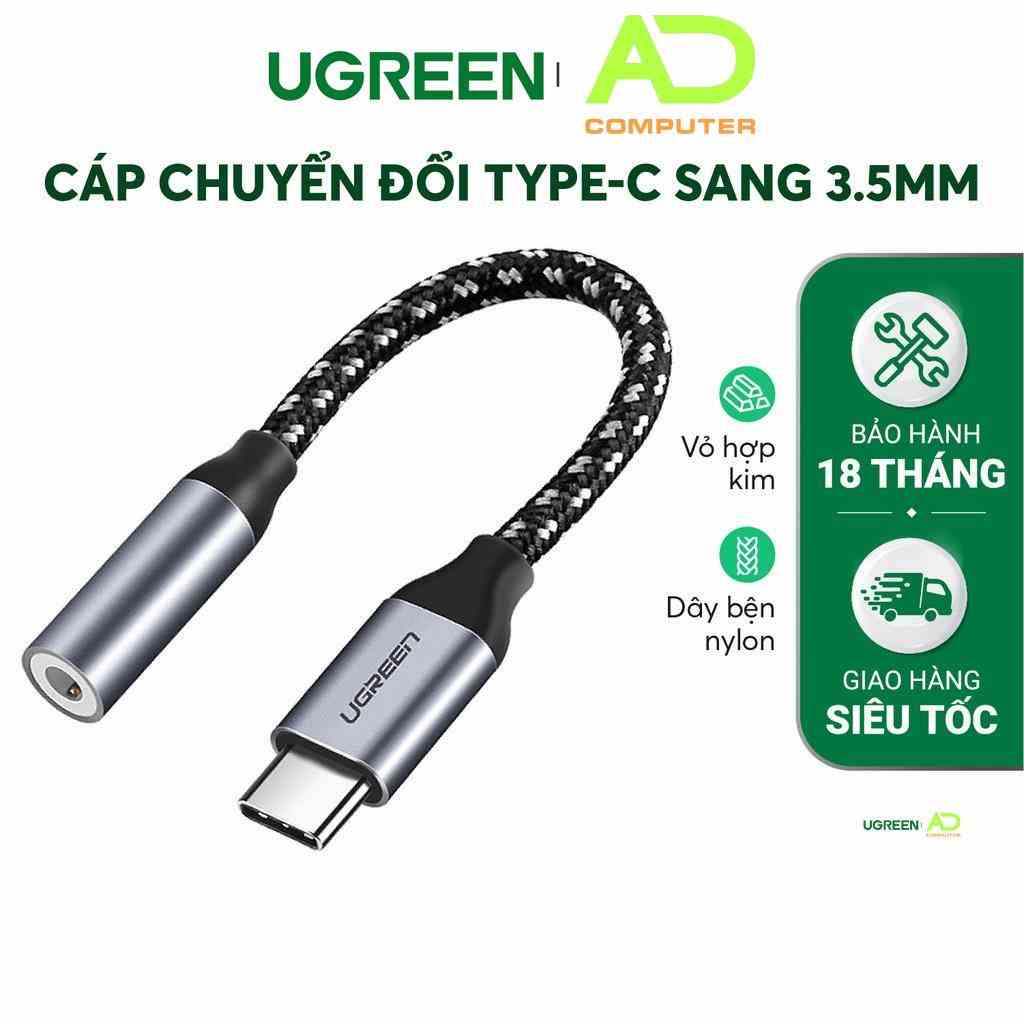 [Mã BMLTB35 giảm đến 35K đơn 99K] Cáp chuyển đổi USB type C sang 3.5mm UGREEN AV142 AV153 - không sử dụng chip