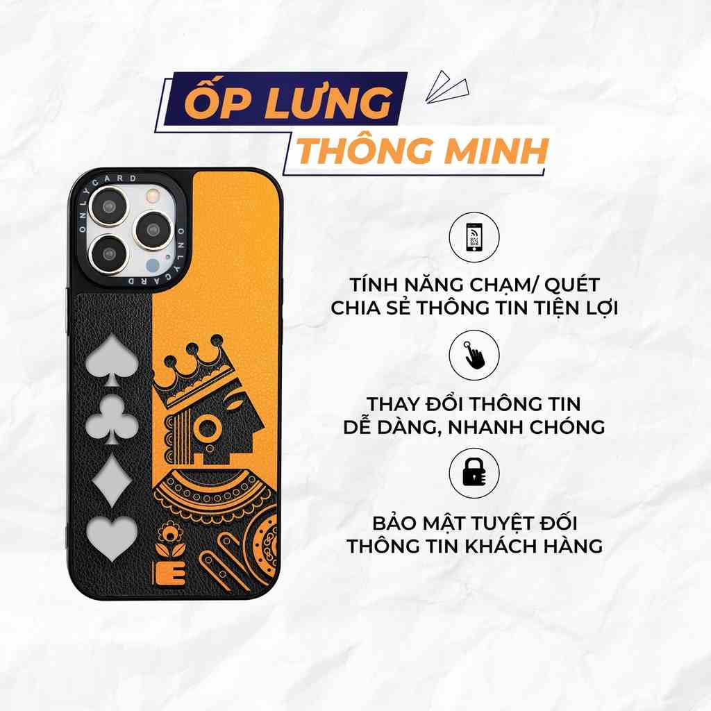 Onlycard - Ốp lưng thông minh ONLYCASE_POKER QUEEN_23/Các dòng IPhone 7/7plus/8/8plus/x/xr/xs/11/12/13/pro/promax