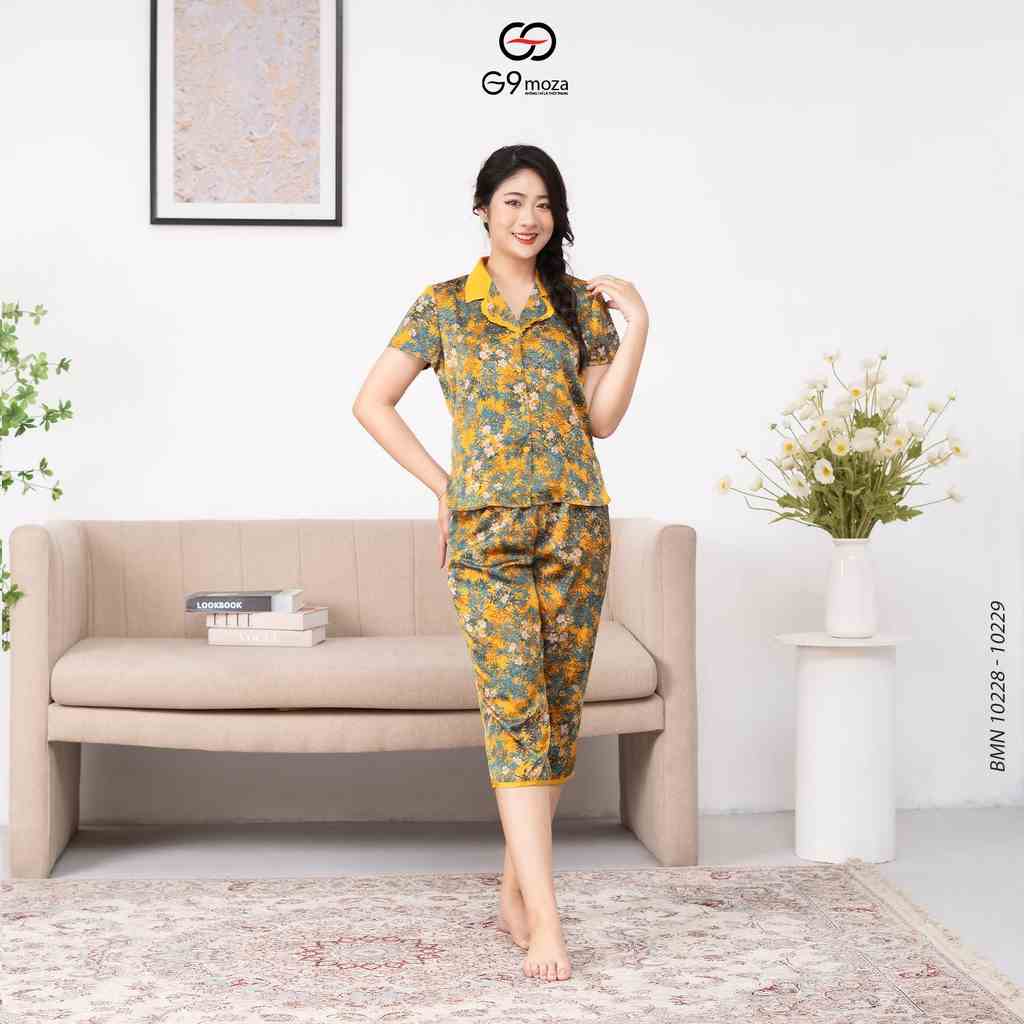 Bộ mặc nhà pijama lụa G9moza hàng thiết kế cao cấp