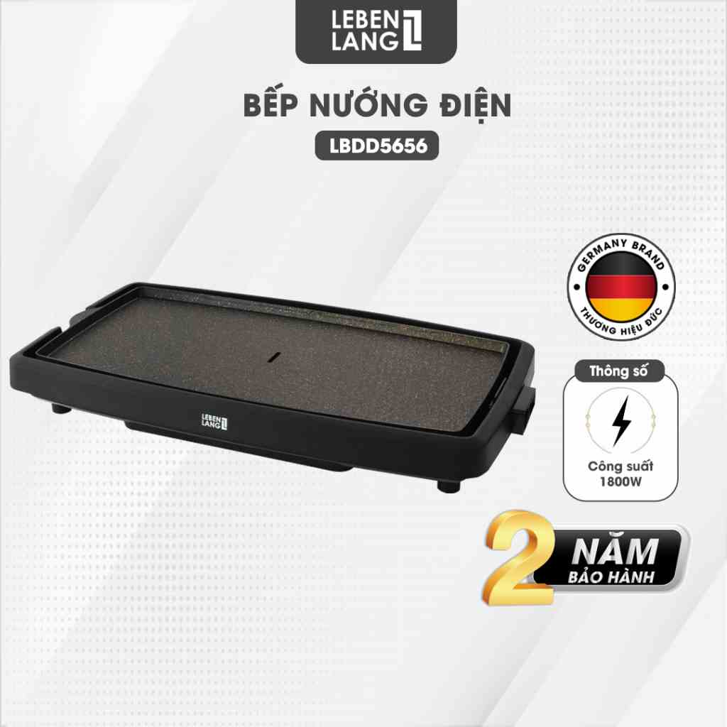 Bếp nướng điện không khói LEBENLANG LBEE5656, công suất 1800W, khay chống dính vân đá tháo rời dễ vệ sinh