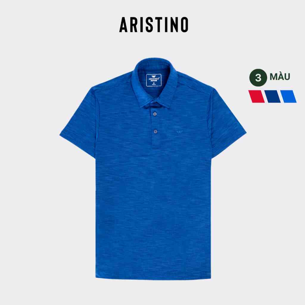 Áo polo nam ARISTINO phom dáng Slim Fit ôm nhẹ, thiết kế cổ áo 2 khuy chỉn chu, thấm hút - APS043S9