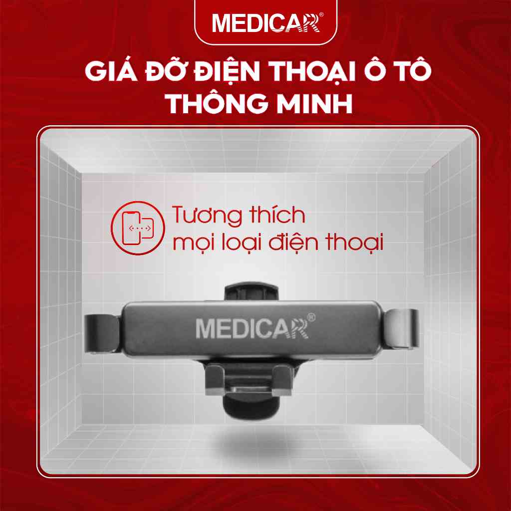 Giá đỡ điện thoại xe trên ô tô MEDICAR thế hệ mới, kẹp điện thoại trên ô tô, cứng cáp, chống rung