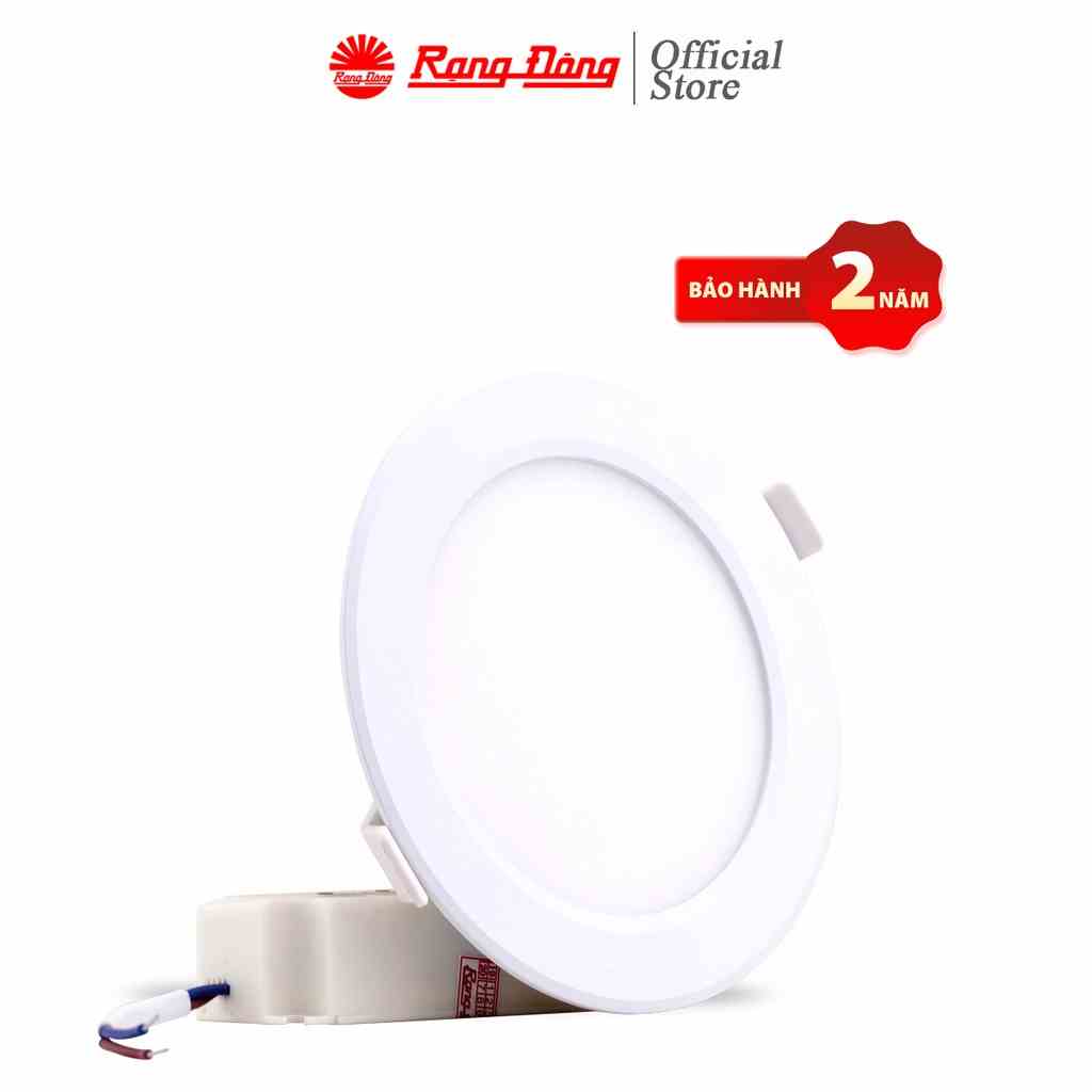 Đèn LED Panel Đổi màu Viền Trắng Siêu mỏng Rạng Đông, đường kính lỗ khoét trần 90mm (Model PT04 ĐM 90/7W)