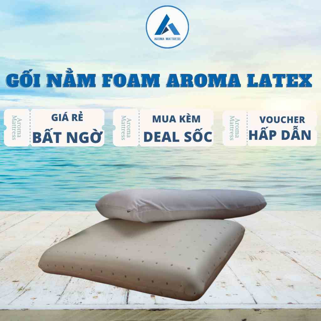 [Mã BMLTB200 giảm đến 100K đơn 499K] Gối Nằm Foam Latex Aroma 64x44x12cm