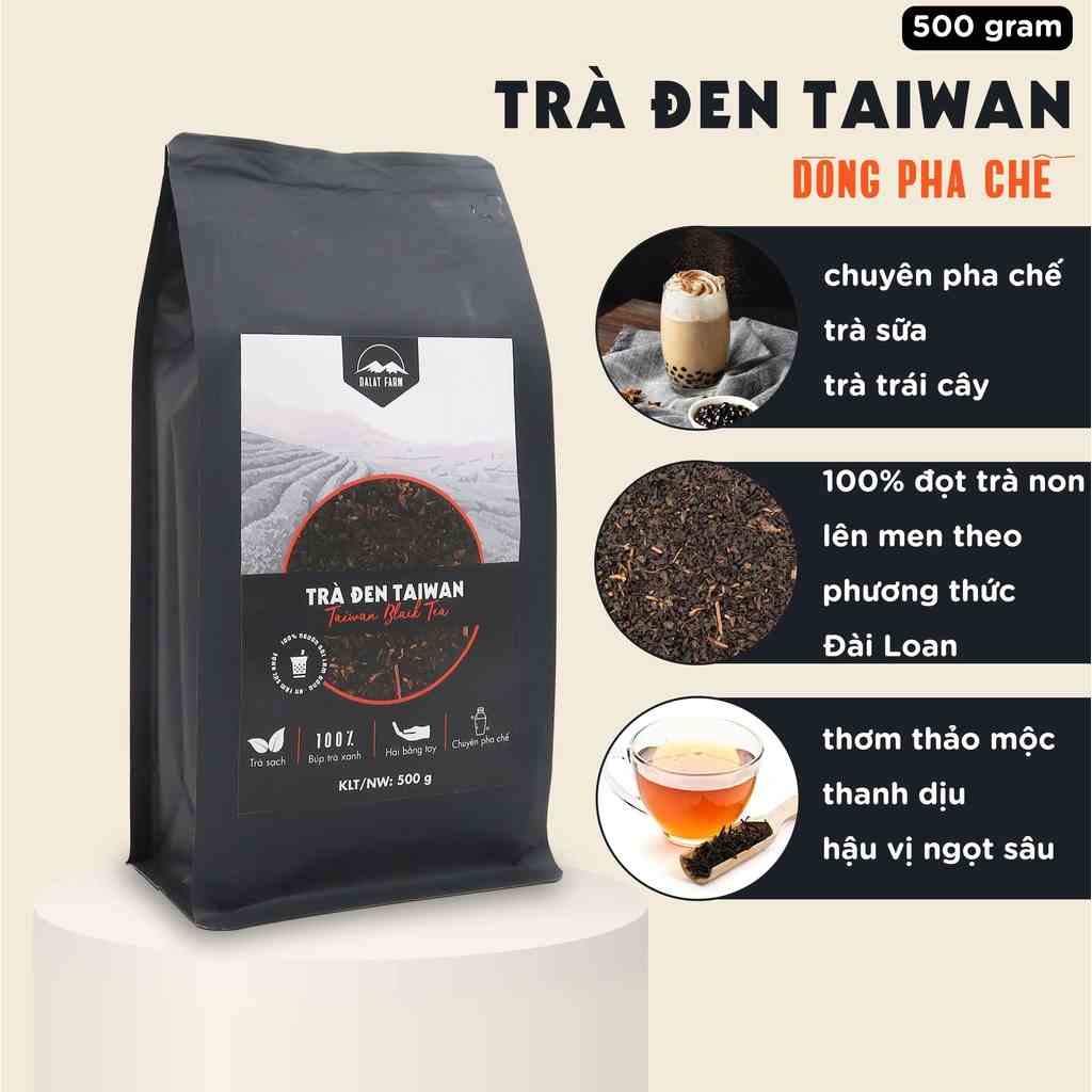 Trà Đen Taiwan DalatFarm - Túi 500g (Dòng chuyên pha chế)