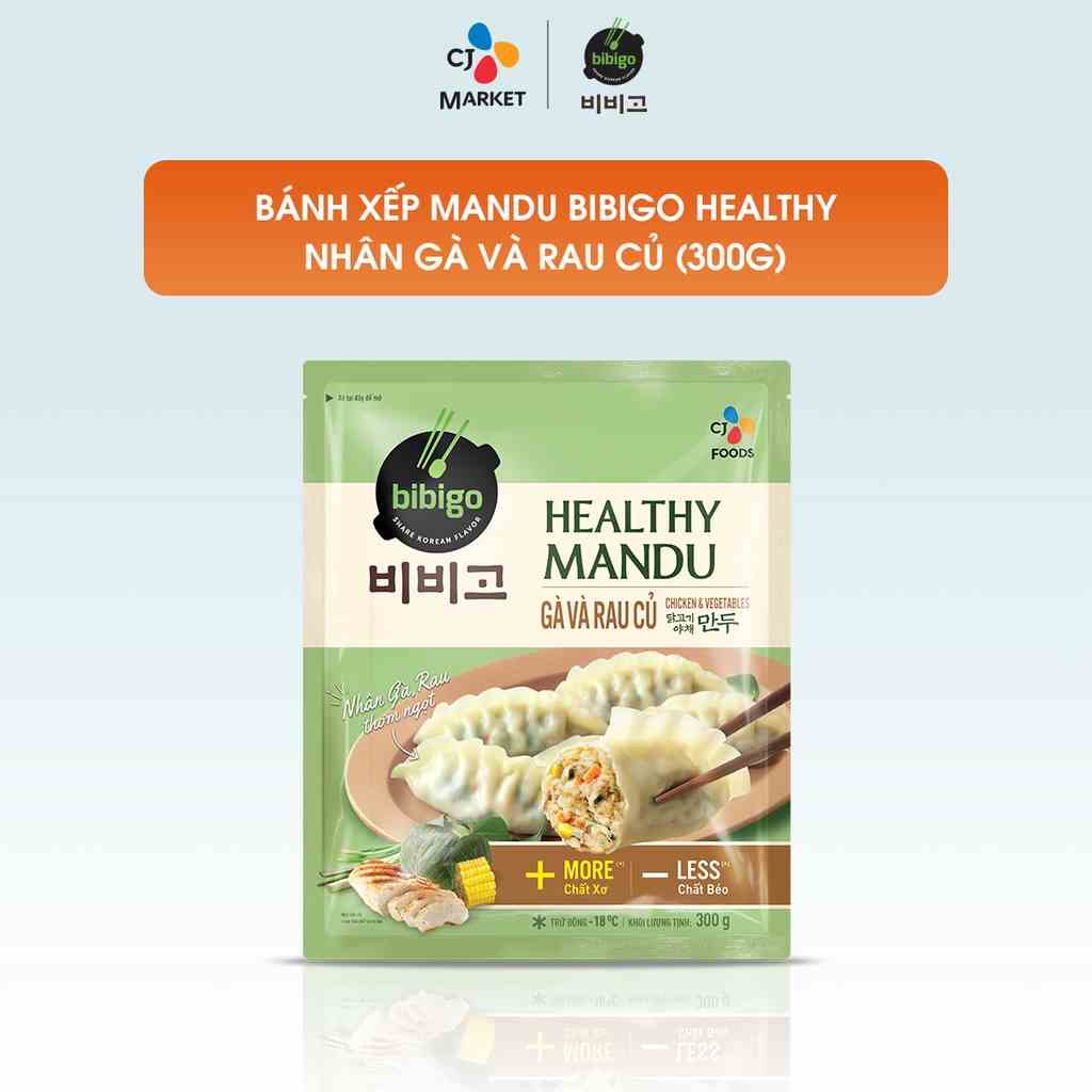 [Mã BMLTA35 giảm đến 35K đơn 99K] [HCM] Bánh xếp Healthy Mandu Hàn Quốc nhân Gà & Rau Củ 300g