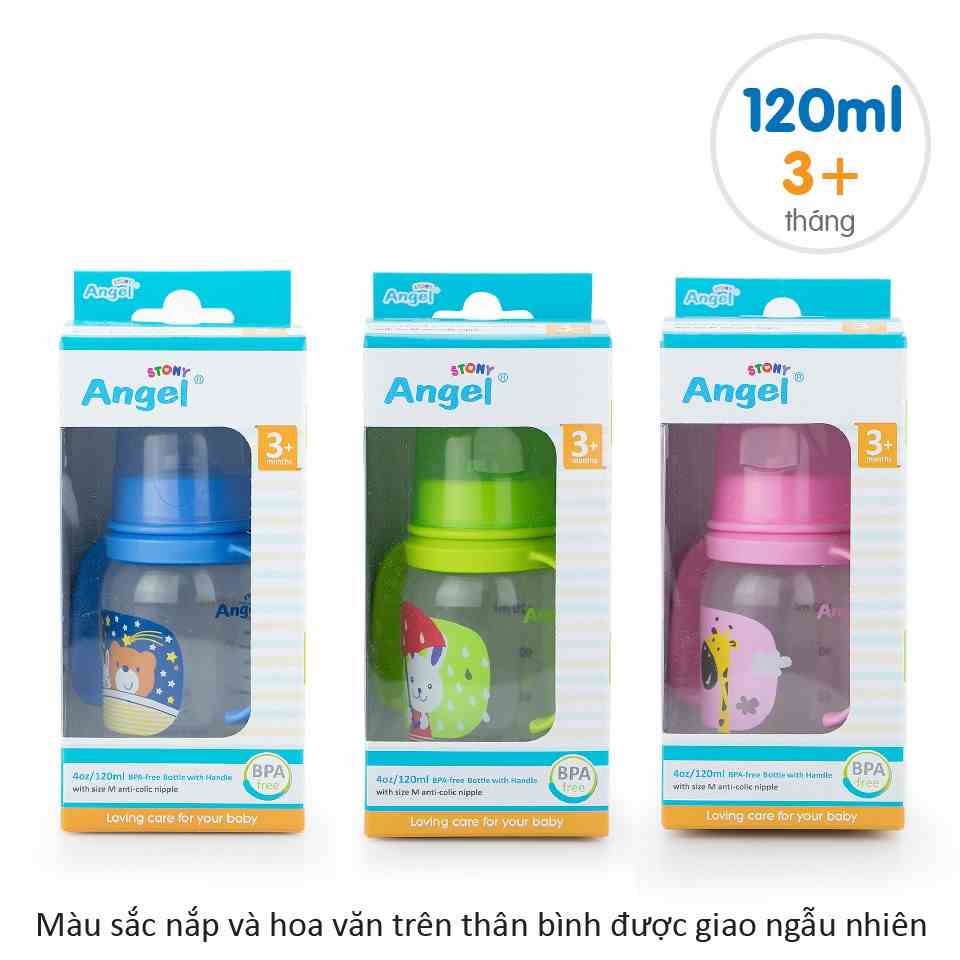 [Mã BMLTB200 giảm đến 100K đơn 499K] Bình sữa tay cầm Angel Stony 120ml