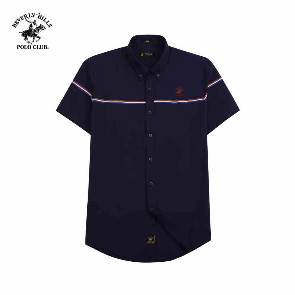 [Mã BMLTB35 giảm đến 35K đơn 99K] Beverly Hills Polo Club - Áo sơ mi Ngắn tay Nam Slim Fit Navy NV- BHPC CMSSS22TL002