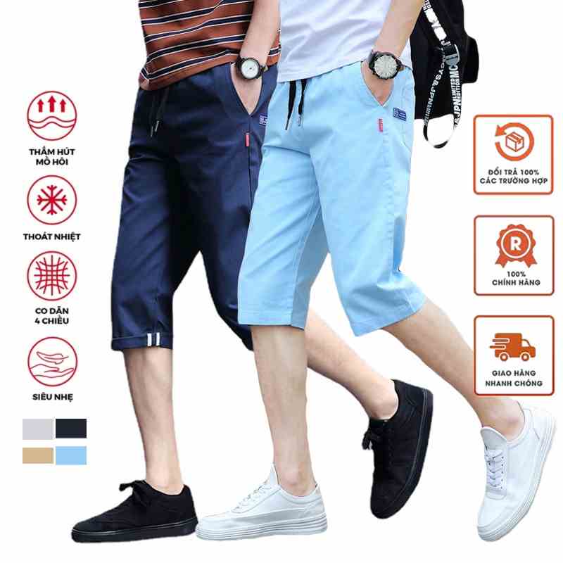 Quần lửng BEFOYI chất liệu 100% cotton dáng 3/ 4 thời trang dành cho nam