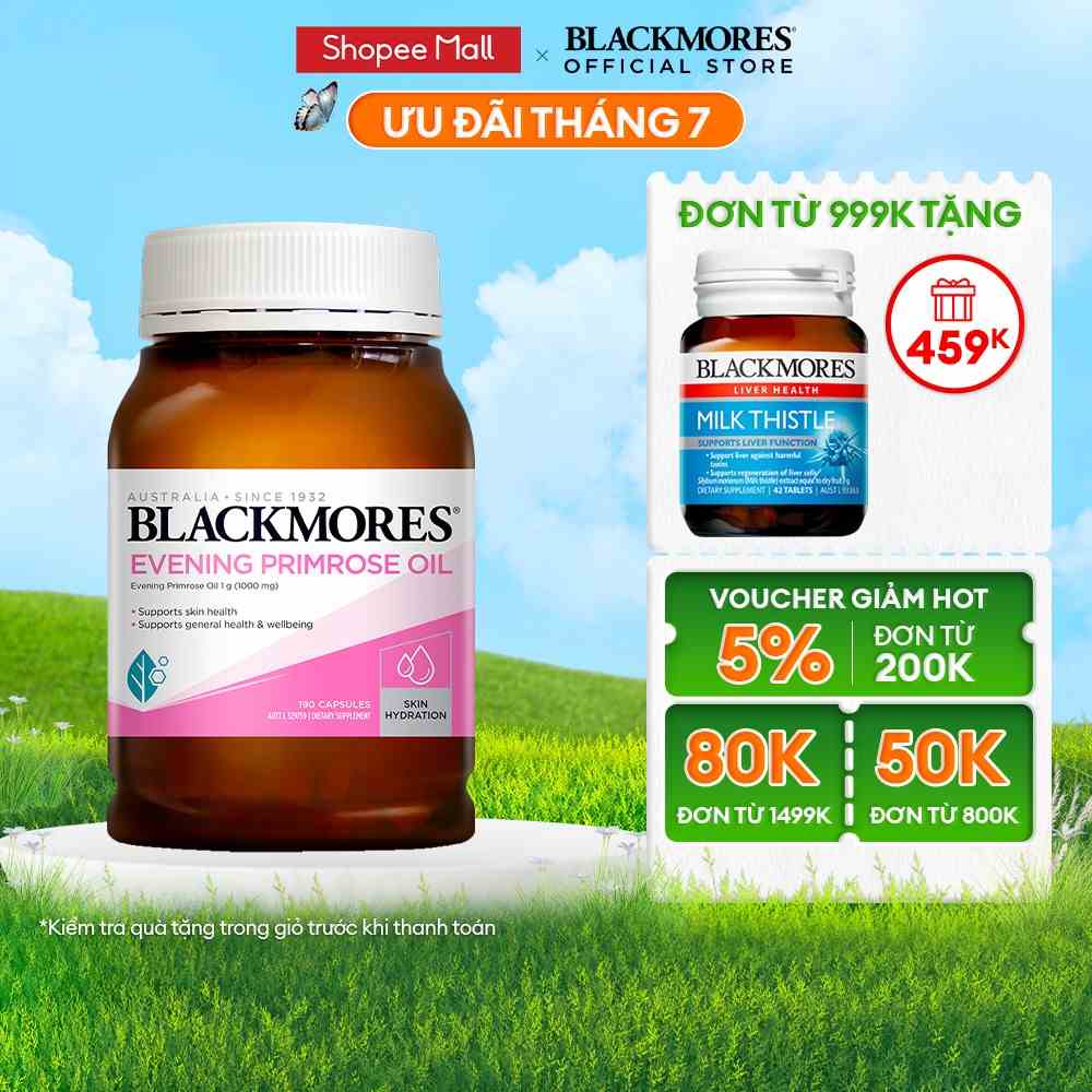 Tinh Dầu Hoa Anh Thảo Hỗ Trợ Cân Bằng Nội Tiết Tố Blackmores Evening Primrose Oil Lọ 190 Viên