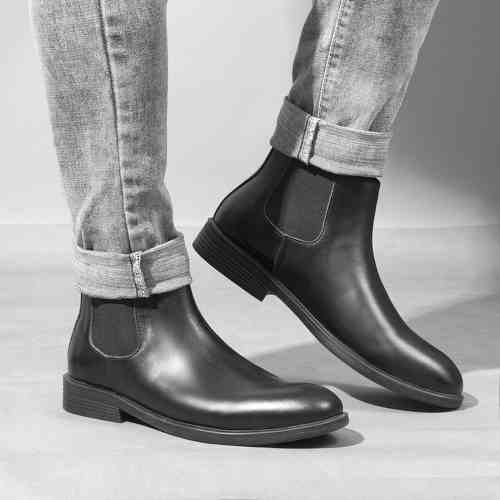 [Mã BMLT30 giảm đến 30K đơn 299K] Giày da chelsea boots Inichi GI1071 da lì chống gãy, có may đế