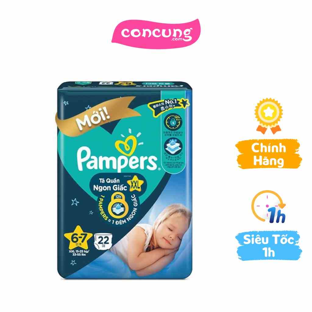 Tã quần Pampers ngủ ngon size XXL 15-25kg 22 miếng