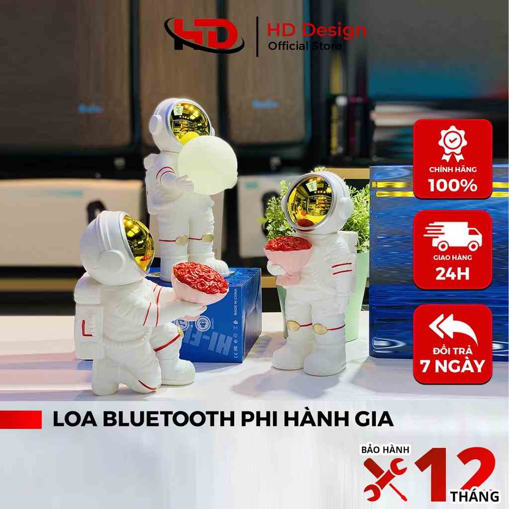 Loa Bluetooth Phi Hành Gia CH M261 - Âm Bass Cực Hay - Trang Trí Bàn Làm Việc - Chính Hãng HD DESIGN