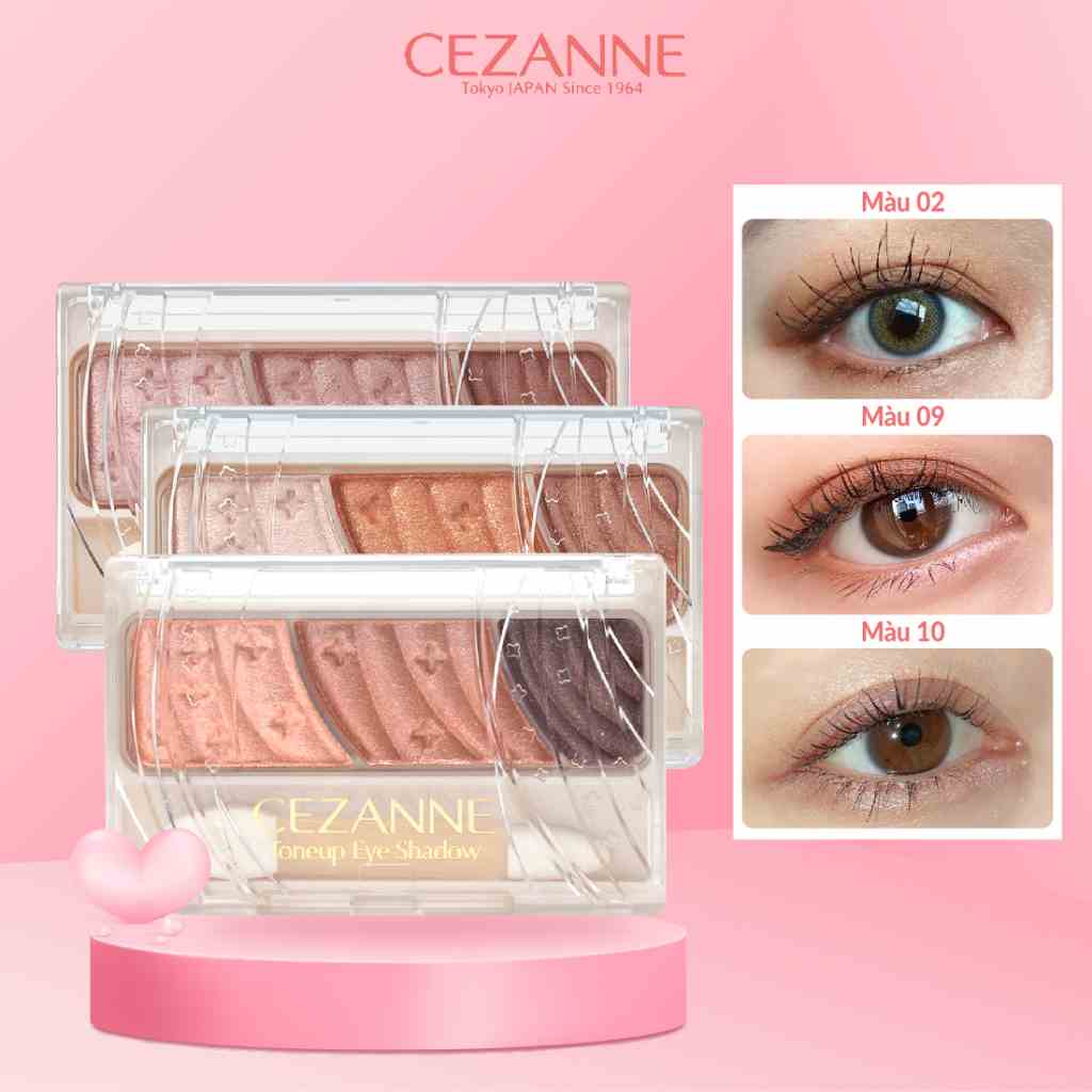 Phấn mắt Cezanne Toneup Eye Shadow Nhật Bản chống thấm nước lâu trôi 2.7g