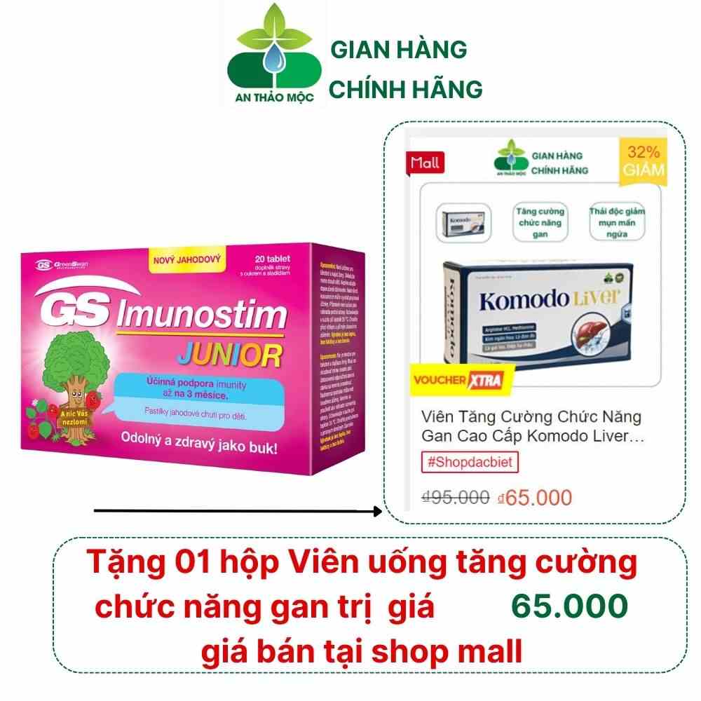 Viên ngậm tăng đề kháng GreenSwan GS Imunostim Junior tăng cường hệ miễn dịch đường hô hấp.Hộp 20 viên