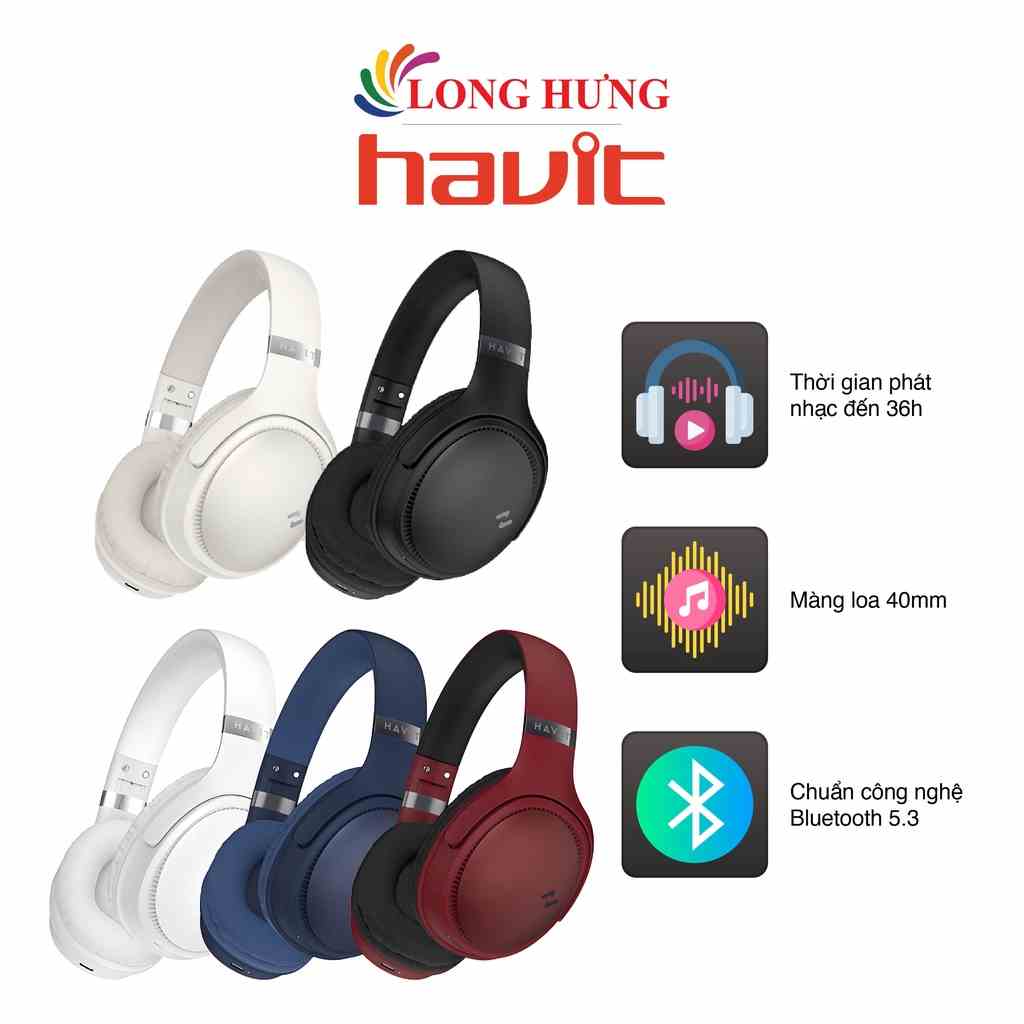 Tai nghe chụp tai Bluetooth Havit H630BT - Hàng chính hãng