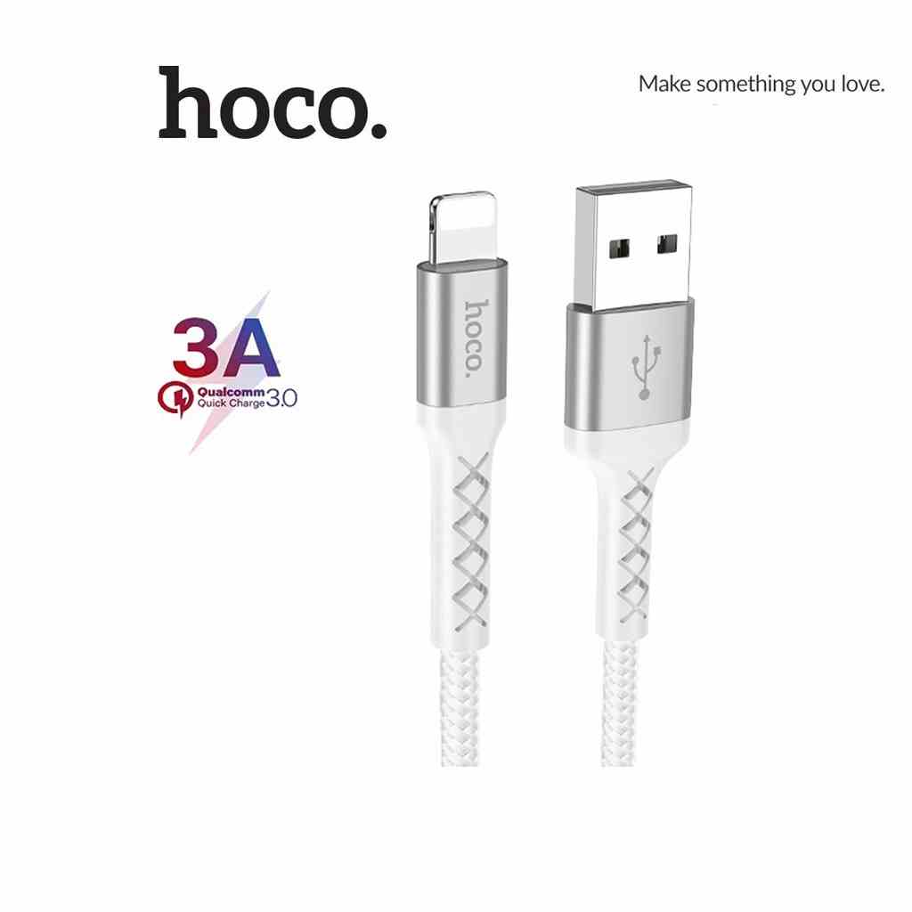 Cáp sạc Hoco DU25 chân Lightning sạc nhanh 3A hỗ trợ truyền data cho 11/12/13 dài 1M ( Trắng )