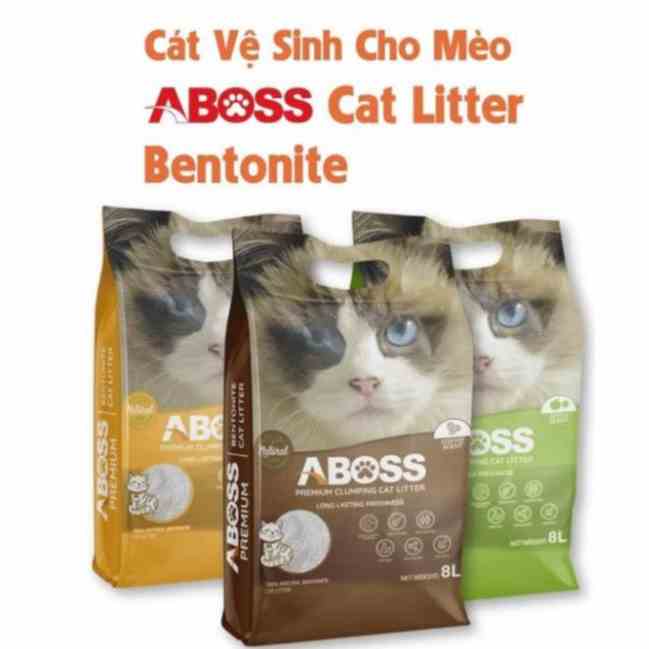 [Mã BMLTB35 giảm đến 35K đơn 99K] Bao 8L - ABOSS cát vệ sinh cho mèo Orgo New đất sét dễ vón ít bụi