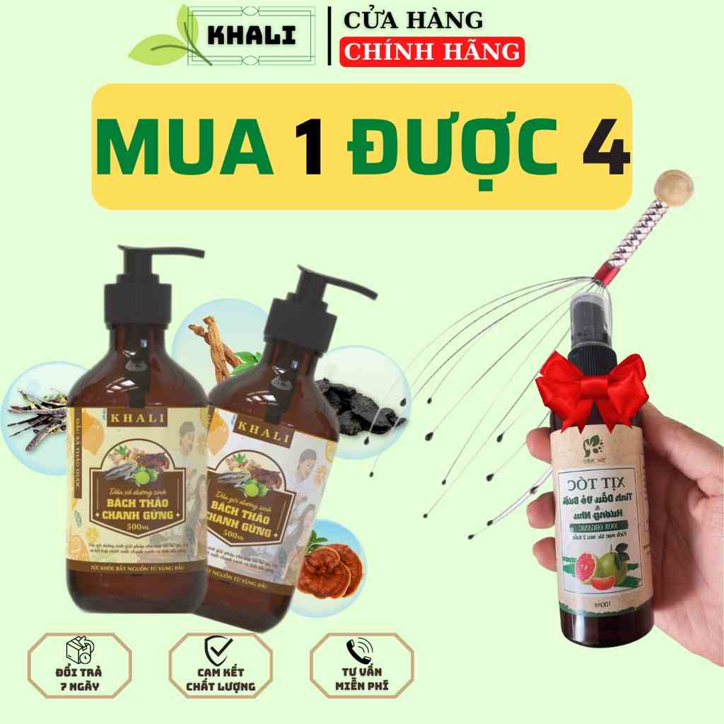 Dầu Gội Thảo Dược BÁCH THẢO - Dầu Gội Bồ Kết, Hà Thủ Ô, Trà Xanh - Kích Mọc Tóc, Ngăn Rụng Tóc, Sạch Gàu