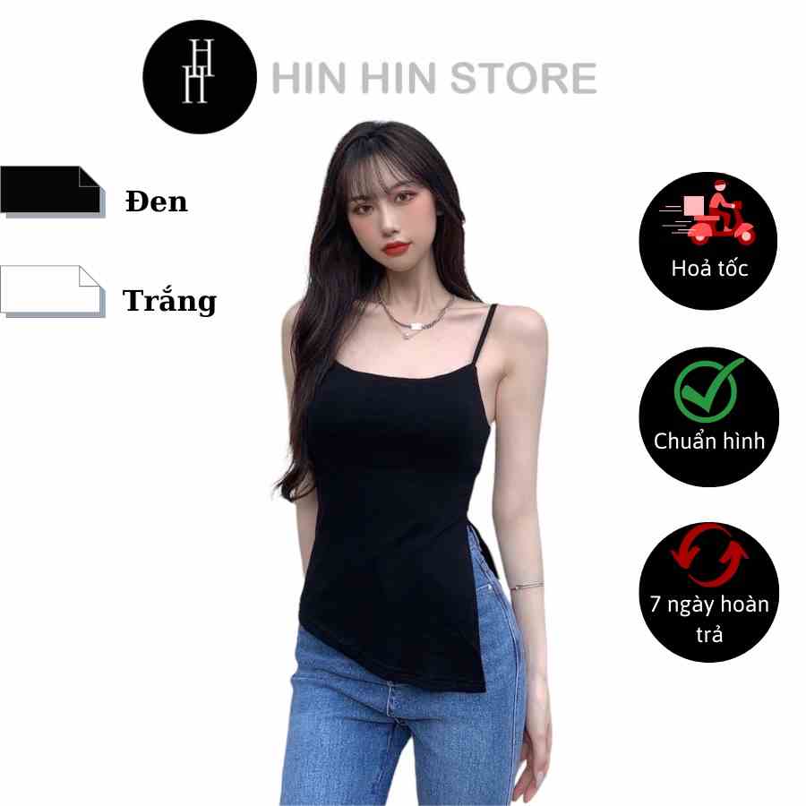 Áo hai dây xẻ tà có mút ngực HAC135 Hỉn Hỉn Store