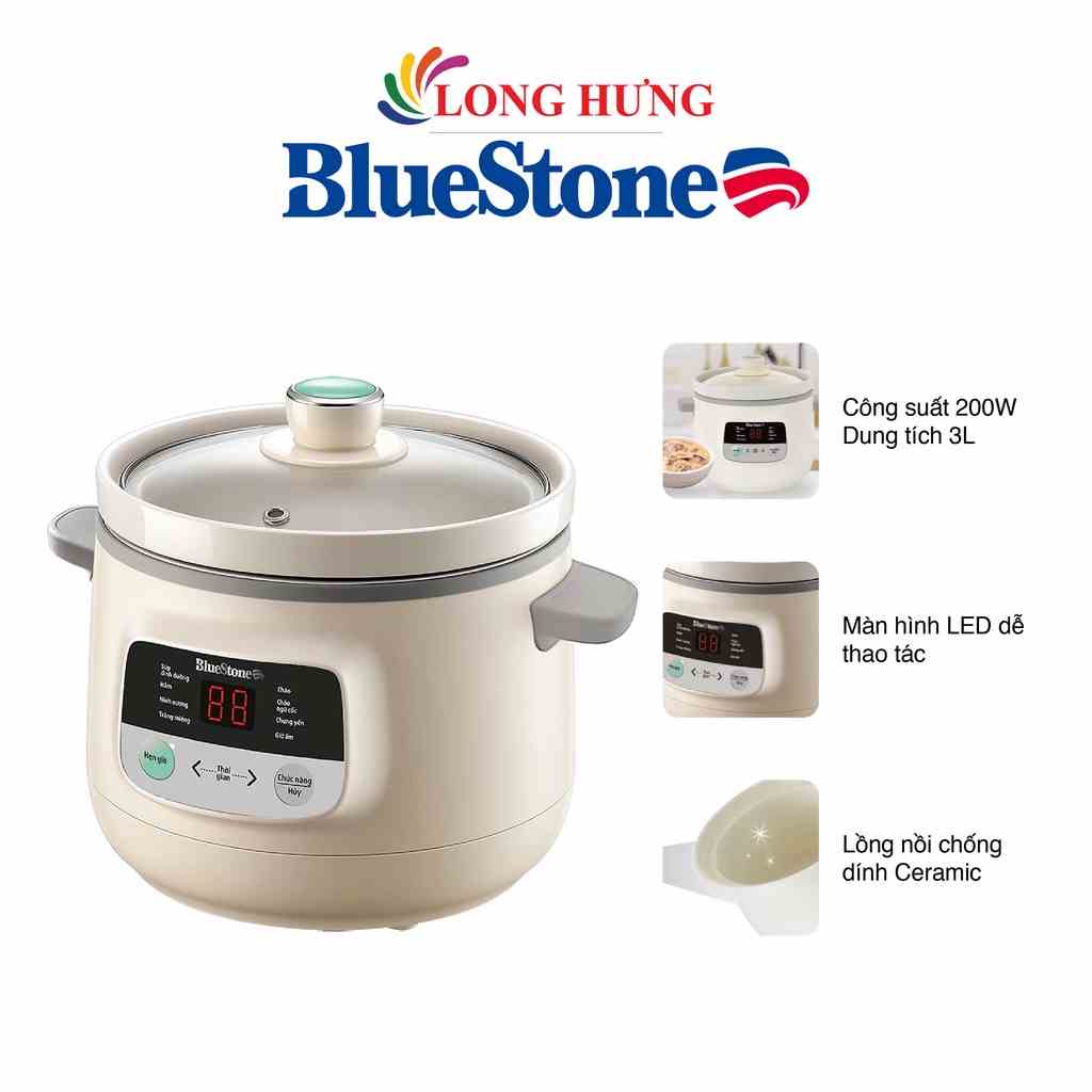 Nồi nấu chậm Bluestone 3 lít SCB-6123 - Hàng chính hãng