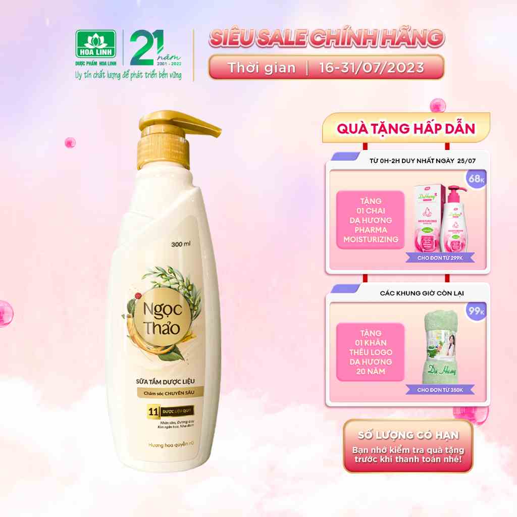 {MỚI} Sữa tắm dược liệu Ngọc Thảo - Chăm sóc chuyên sâu 500ml