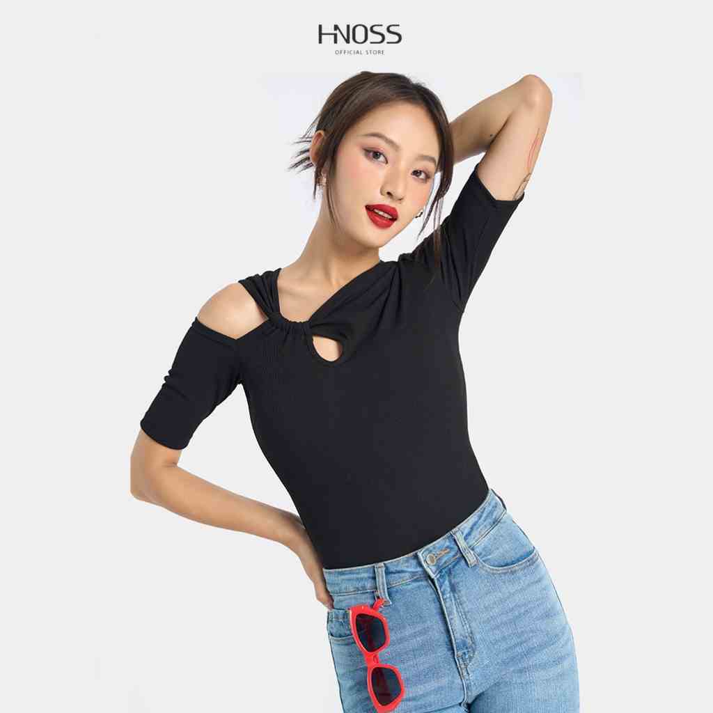 [Mã BMLTA35 giảm đến 35K đơn 99K] Áo Thun Nữ Thời Trang HNOSS Cutout Tay Ngắn HNATH034