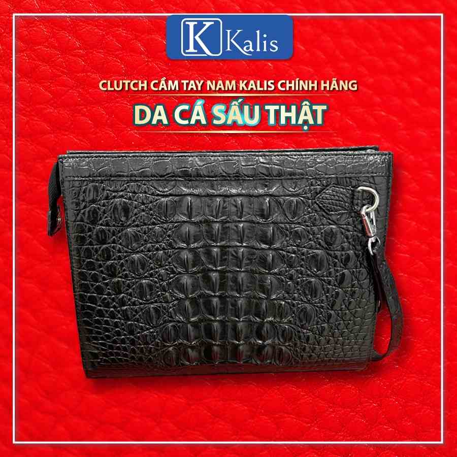 Túi Clutch Nam Da Cá Sấu Thật Kalis K00010 Chính Hãng - Ví Da Cầm Tay Nam Đẹp Cao Cấp