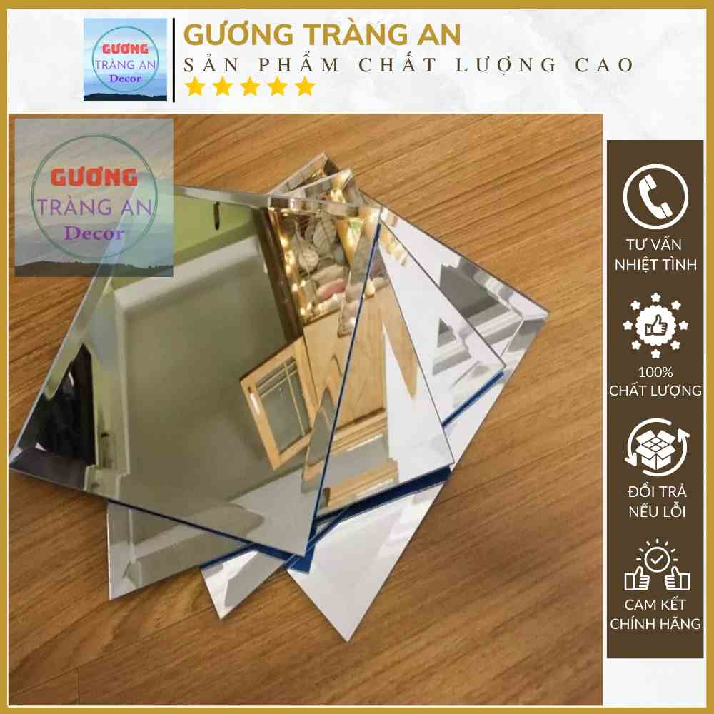 Gương dán ,ghép tường trang trí cao cấp GUONGTRANGAN kích thước 20x20,25x25,30x30(tặng băng dính)