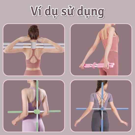 BG-Gậy Tập Lưng, Vai, Chống Gù, Uốn Thẳng Lưng, Gậy Tập Yoga Gậy Chống Gù Lưng Tập Yoga Bằng Thép Không Gỉ