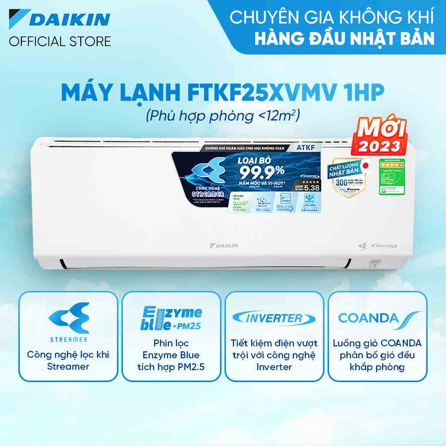 [Trả góp 0%]-[Miễn phí công lắp] Model mới 2023 - Điều Hòa Inverter FTKF25XVMV1HP (9000TBU) - Hàng chính hãng