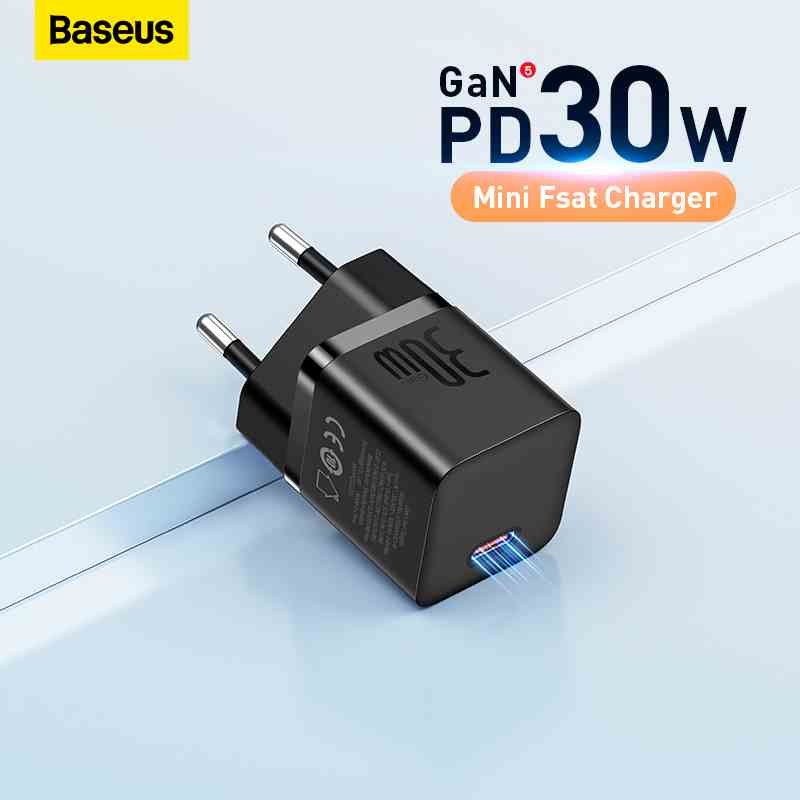 Củ Sạc Nhanh Baseus GaN USB Type C PD 30W Cho iPhone 14 13 Pro Xiaomi Samsung USBC