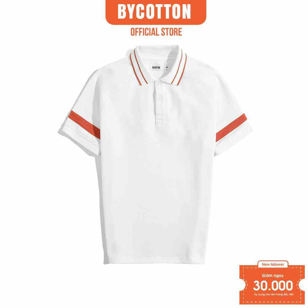 [Mã BYCO300T8 giảm 30% đơn 0K] Áo Polo Nam Cao Cấp Có Cổ BY COTTON Raglan 2 Layer White 060223