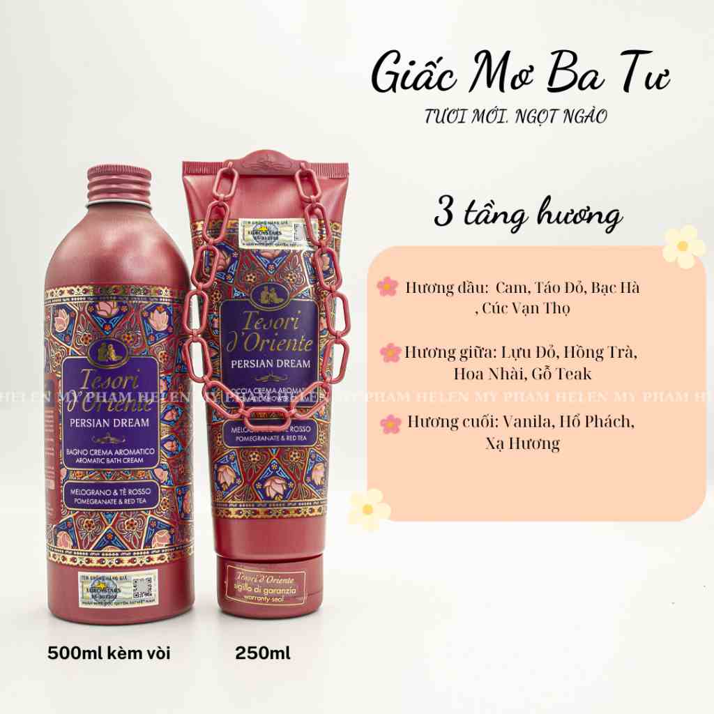 [Mã BMLTB35 giảm đến 35K đơn 99K] Sữa tắm Tesori D Oriente giấc mơ ba tư 250ml - 500ml