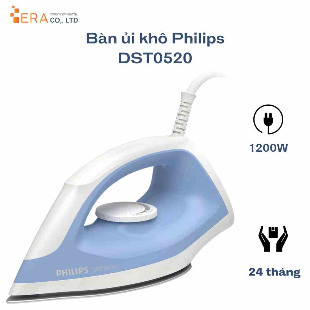 [Mã BMLT100 giảm đến 100K đơn 499K] Bàn ủi khô Philips DST0520