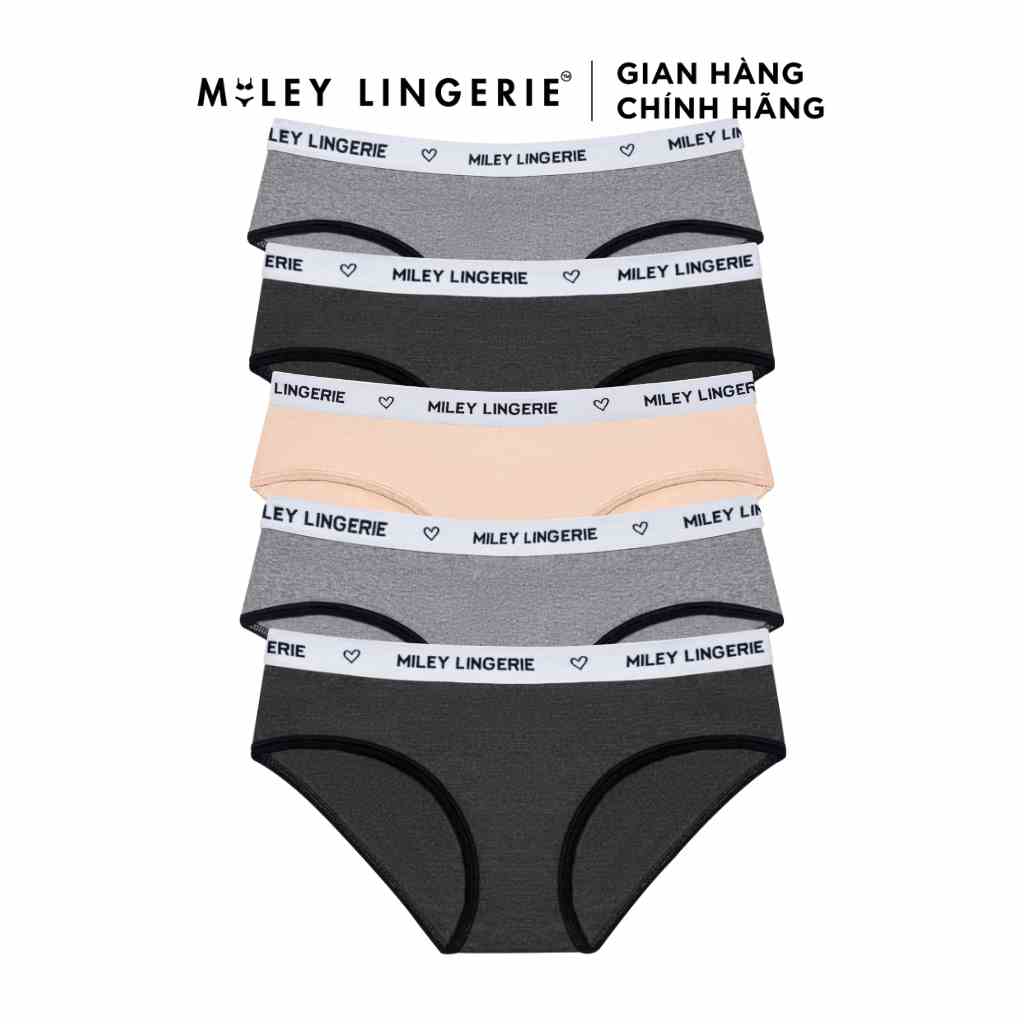 [Mã BMLTA35 giảm đến 35K đơn 99K] Combo 5 Quần Lót Cotton Lưng Logo Being Me Miley Lingerie