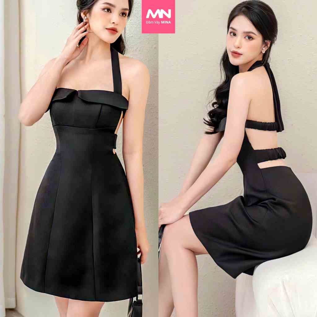 Đầm hở lưng sexy thương hiệu Đầm Váy Mina chất liệu Taffeta - MN227