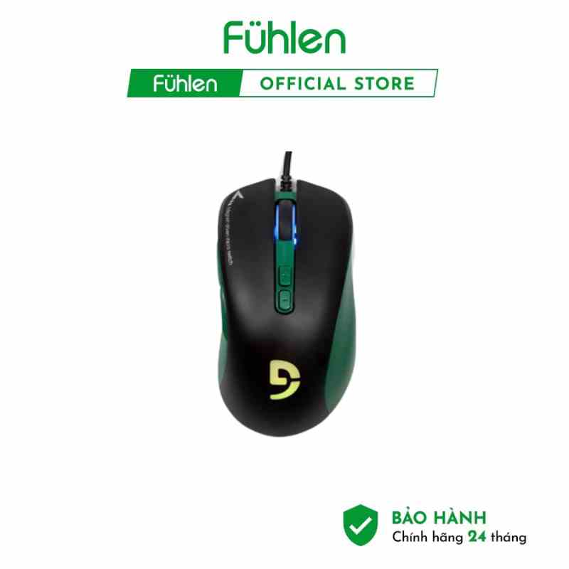 Chuột máy tính Gaming Fuhlen G90 Pro GreenBlack có dây chính hãng Fuhlen - Bảo hành 2 năm