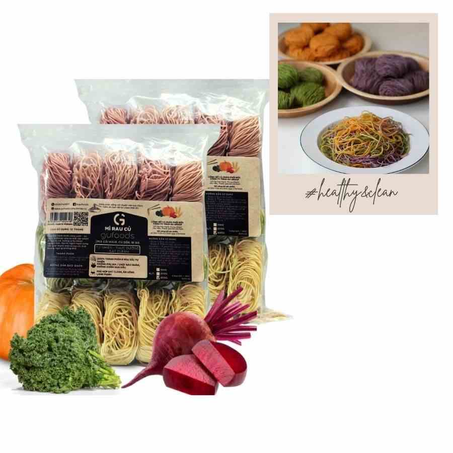 Combo 2 Mì rau củ GUfoods (mì mix / mì cải kale) - Giàu chất xơ, Tự nhiên (25g/200g/400g)