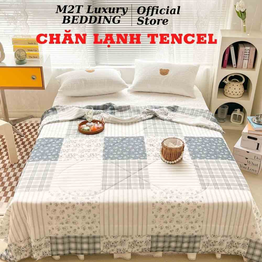 Chăn hè mát lạnh Tencel M2T BEDDING, Mền mỏng dùng bốn mùa style Hàn Quốc kích thước 2mx2m3